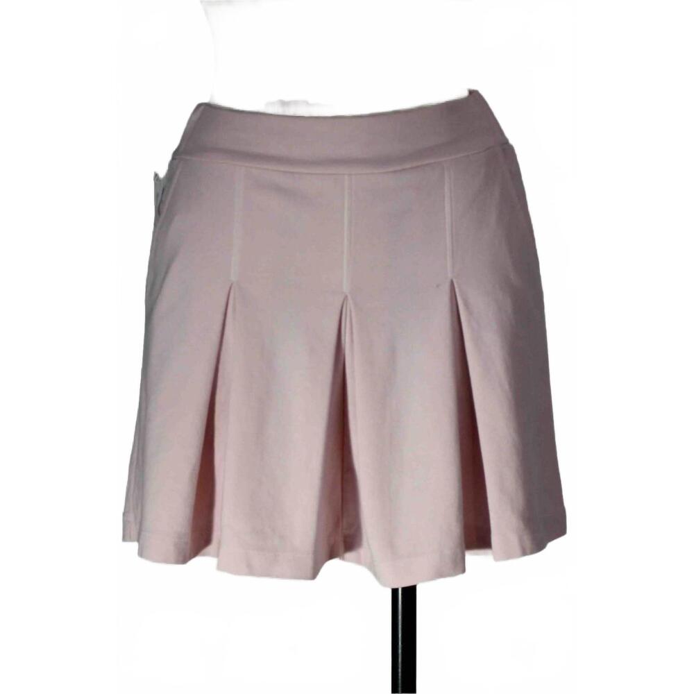 NEW STATESIDE women's ponte pleated mini skirt in pink tint